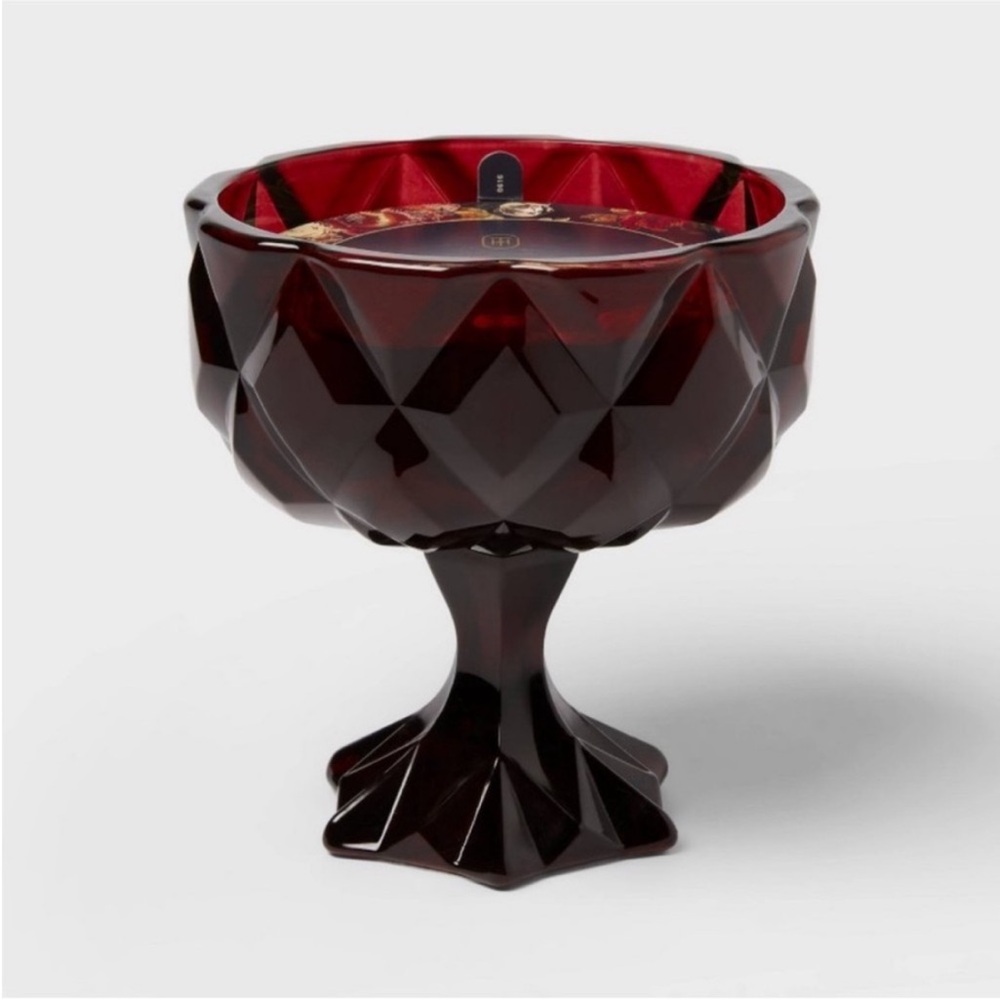 Threshold Ruby Red Faceted Glass Candle